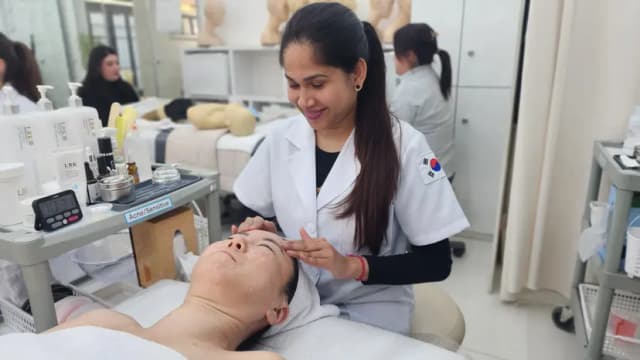 woman receiving a skincare treatment in Loganville, USA